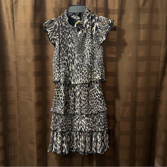 NWT AllSaints Antheia kiku Mini dress in brown Sz US 0 reg $299 - Picture 7 of 7